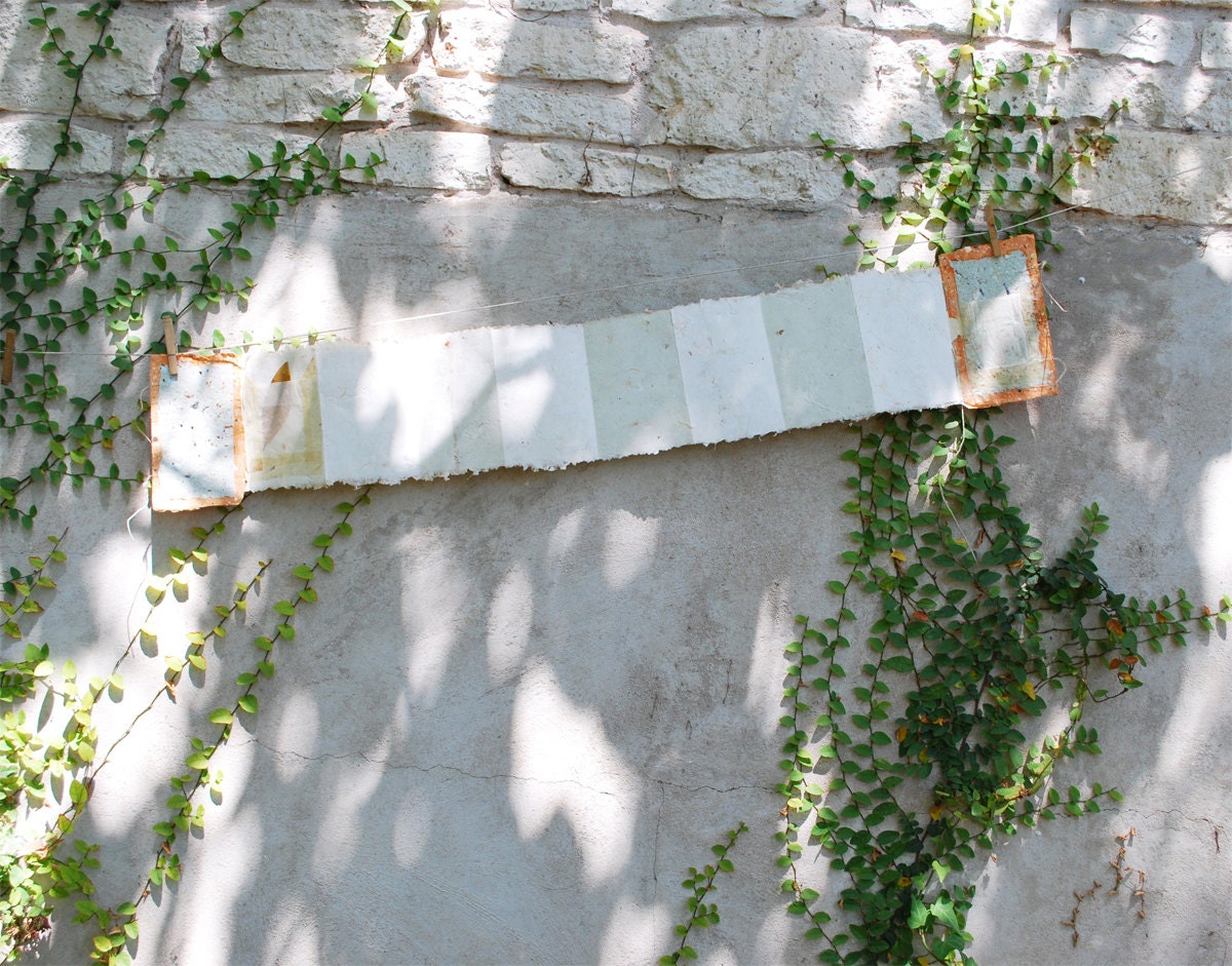 blank journal, accordian, handmade paper