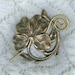 Shamrock Shawl Pin, Oxidized Golden Brass Shamrock Shawl Pin ...Scarf Pin