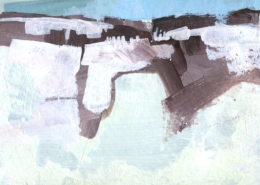 ACEO acrylic painting - Snowscape