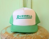 Vintage RUSSELL Trucker Hat.....mens. punk. hip hop. hipster. urban. trucker hat. dapper. retro men. russell. for him