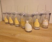 Quantity 7 Bridal Party gift Personalized acrylic tumbler 16oz w/ lid and straw - Bridesmaid, bride, Flower girl dress, name or monogram