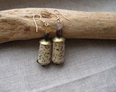 YONNUVI African Raffia palm nut natural tribal earrings by Fianaturals