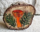 the deer chanterelle // Mushroom Painting on Local, Sustainable Wood