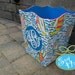Hand-painted Monogram Wastebasket inspired by Lilly Pulitzer or other print
