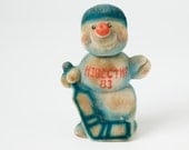 Russian Vintage Soft Toy - Snowman the Hockey - Soviet Union - Made in USSR 1980s