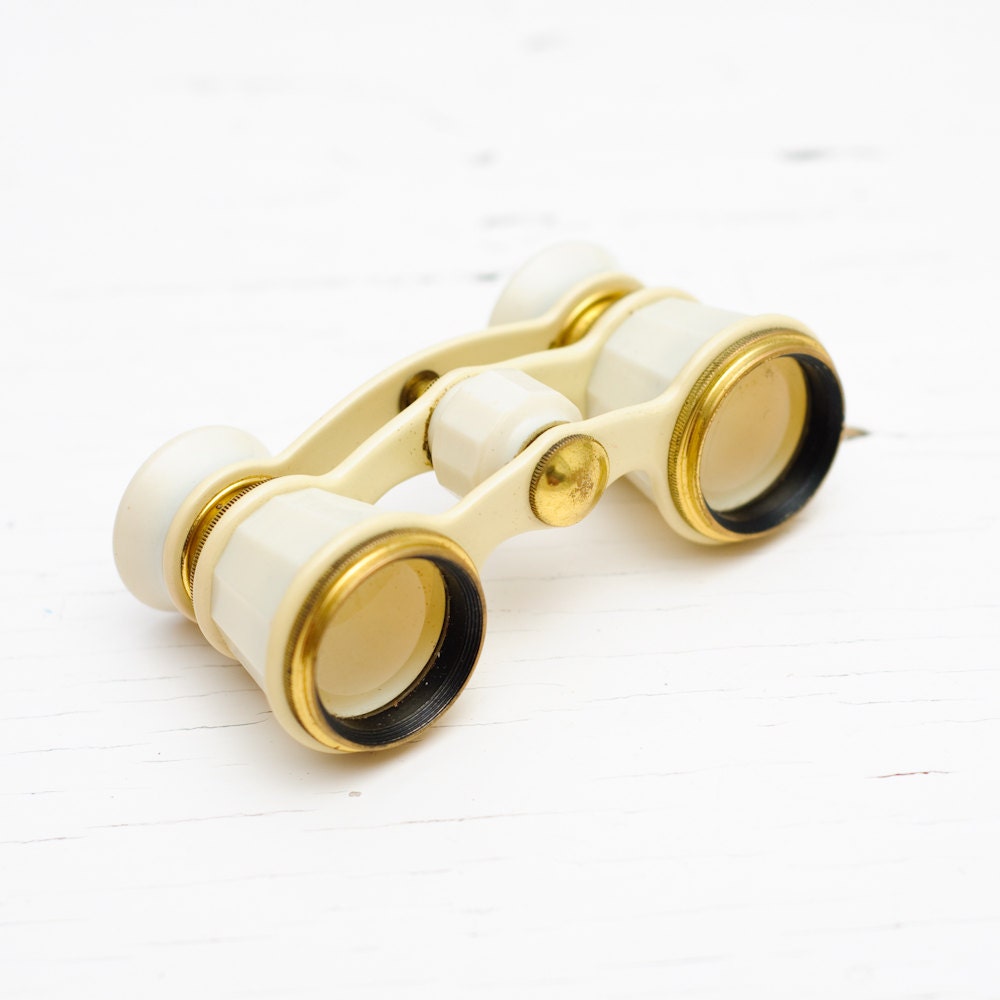 Vintage Russian Opera Theater Binoculars with Original Leather Case