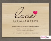Love - Engagement Party Invitation - Digital or Printed