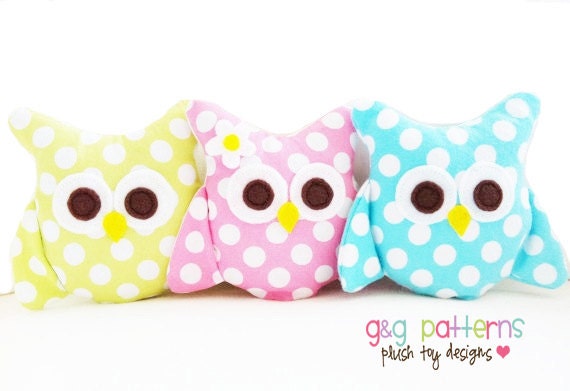 Owl Sewing Pattern - Mini Owls (Party Favors/Ornaments/Baby Mobile) - PDF