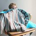Turquoise and Chocolate Striped Baby Blanket - OOAK and ready to ship