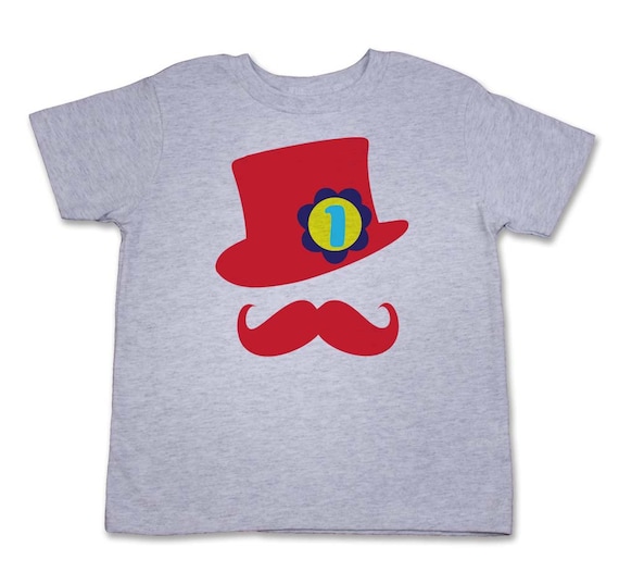 Mustache and Top Hat First Birthday T-Shirt -  Boys First Birthday Shirt