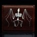 Real bat skeleton with case and base