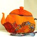 ORANGE funky BAG, Textile Handbag, Funky Purse, Wearable Art, Summer Accessory