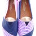 The Addie - Light Pink and Navy Blue Custom TOMS