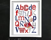 8 x 10 St. LOUIS CARDINALS baseball ABC Nursery Art Print