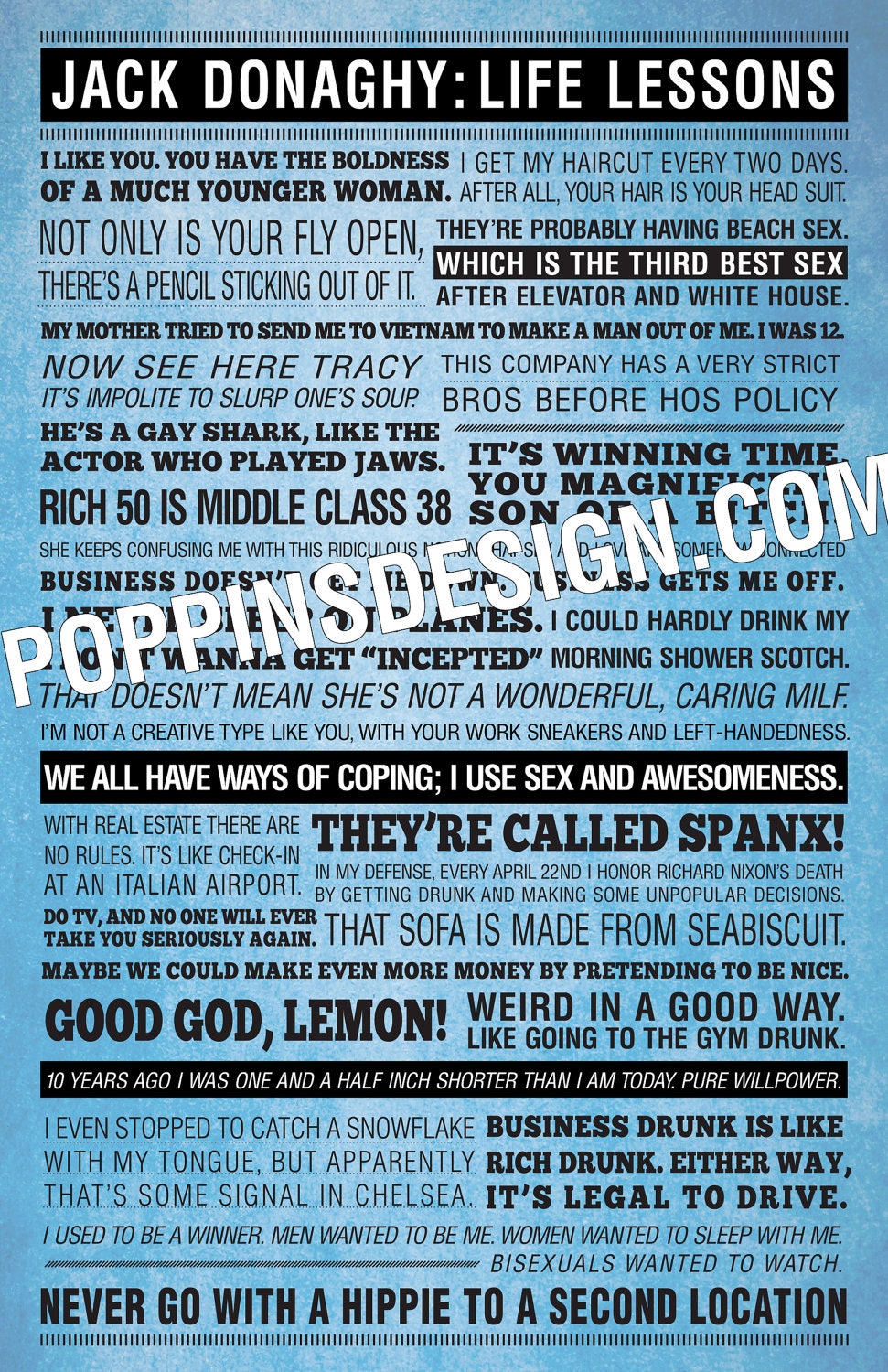 11x17 30 Rock JACK DONAGHY Quotes Poster
