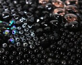 Vintage Detash Beads Black Glass and Lucite Mix 1930s-1980s