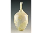 Golden Yellow Pentagonal Crystalline Vase: Free US Shipping