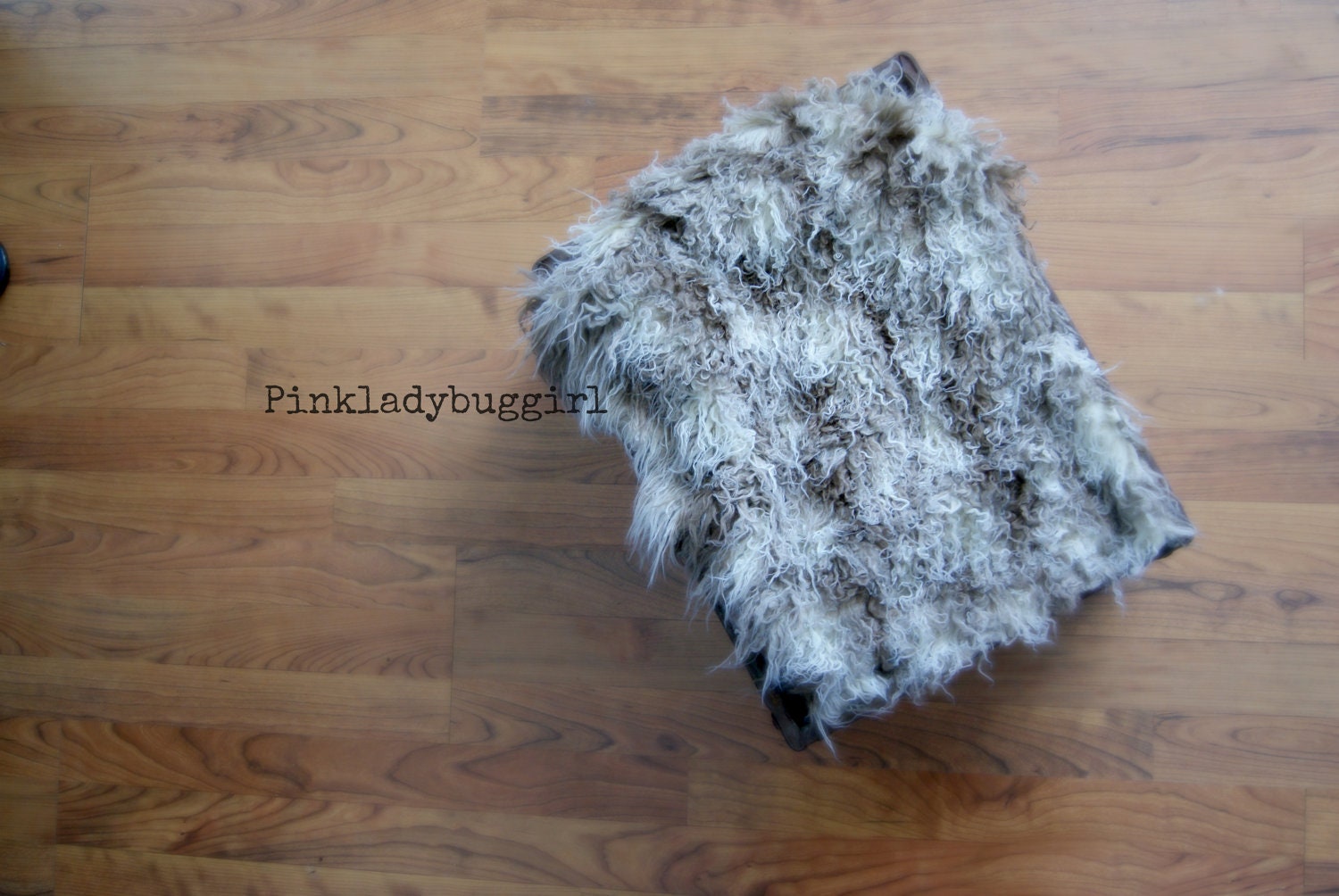 PRICE REDUCED mocha and cream faux fur newborn photo prop