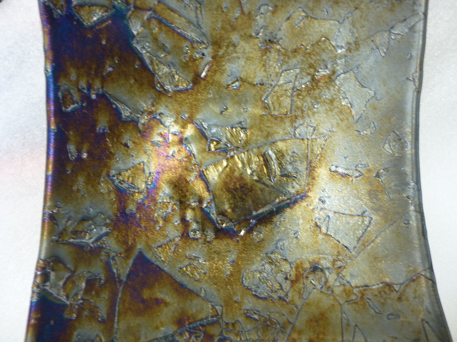 Meteor Glass Iridescent Handmade Glass Platter - Joystreet