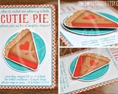 Three Dimensional - Pop Up Cutie Pie DIY Printable Birthday Party or Baby Shower Invitation