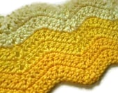 READY TO SHIP - Yellow Ombre Ripple Scarf