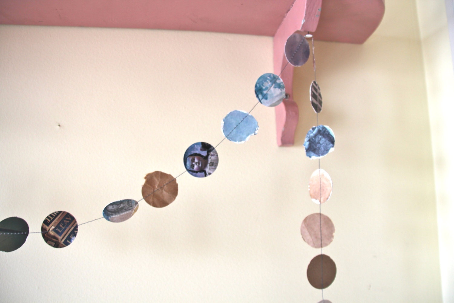 Porcelain Hands, Watercolor and Collage, Extra Long Paper Garland