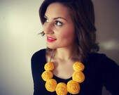 Lemon Yellow modern rose flower statement jewelry rosette spring accessory gifts