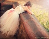 Princess Ivory Lace & Soft Pale Pink Flower Girl, Bridesmaid, or Pageant Ensemble Toddlers 2-5T up to a 23" Waist