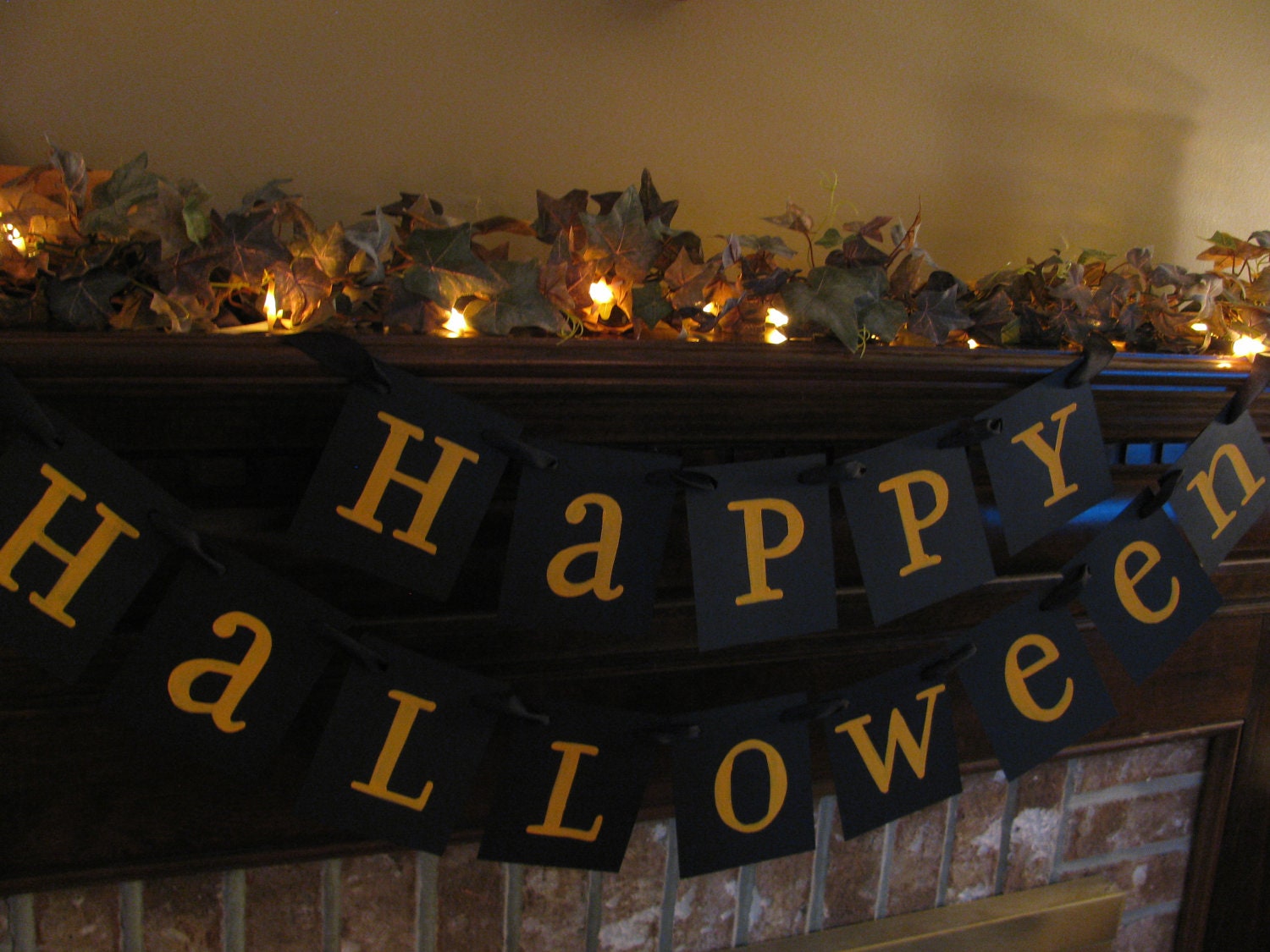 Halloween Banner Happy Halloween Black and Orange Sign Garland Handmade Halloween Photo Prop
