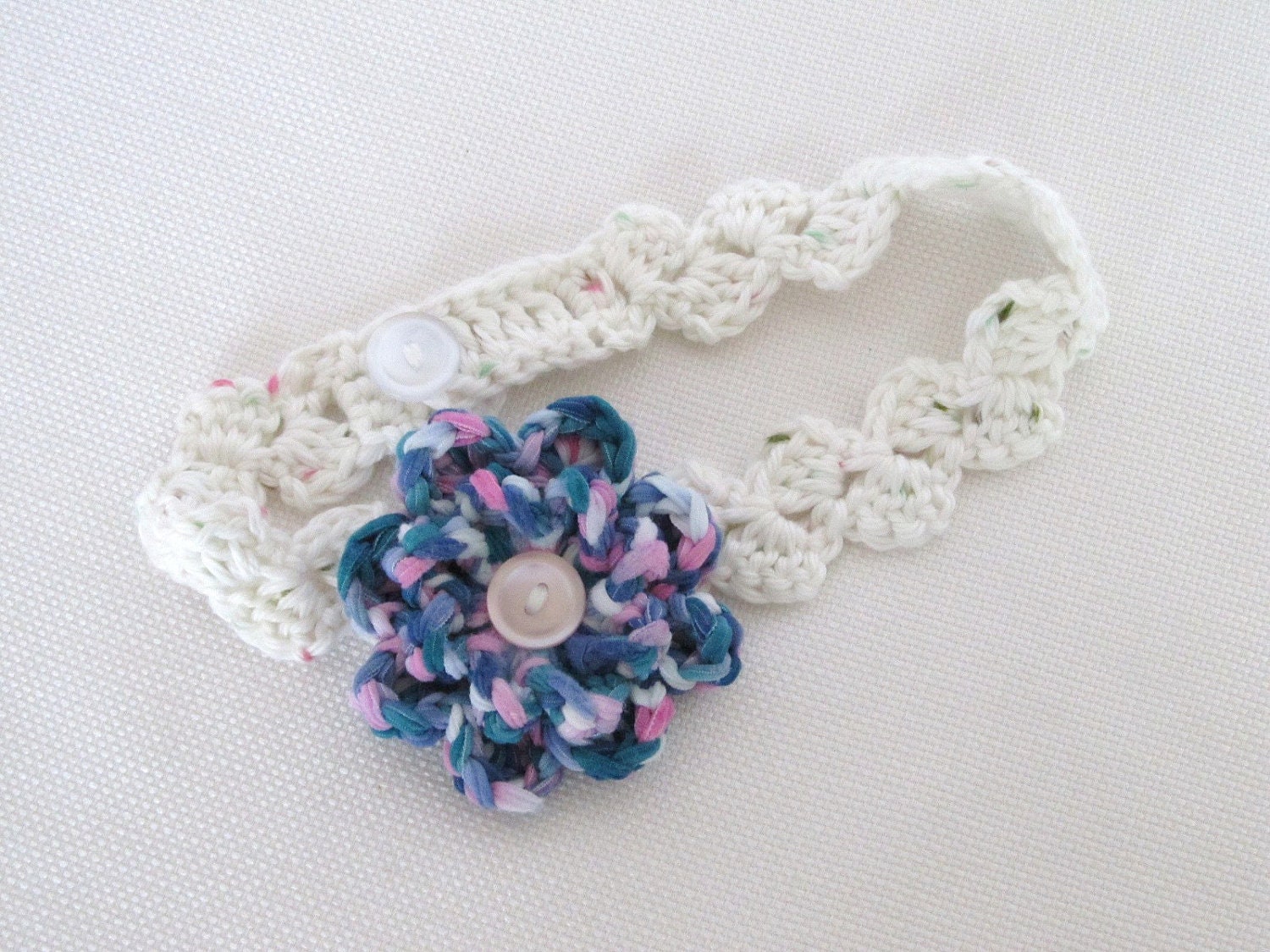 Off White Speckled Ric Rac Headband