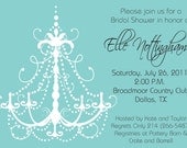 Tiffany Blue Chandelier - Bridal Shower, Bachelorette Party, Girls Night Out, Birthday Party Invitation Il_170x135