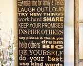 Family Rules Subway Art Wood Sign - Extra Large - 18x36 -