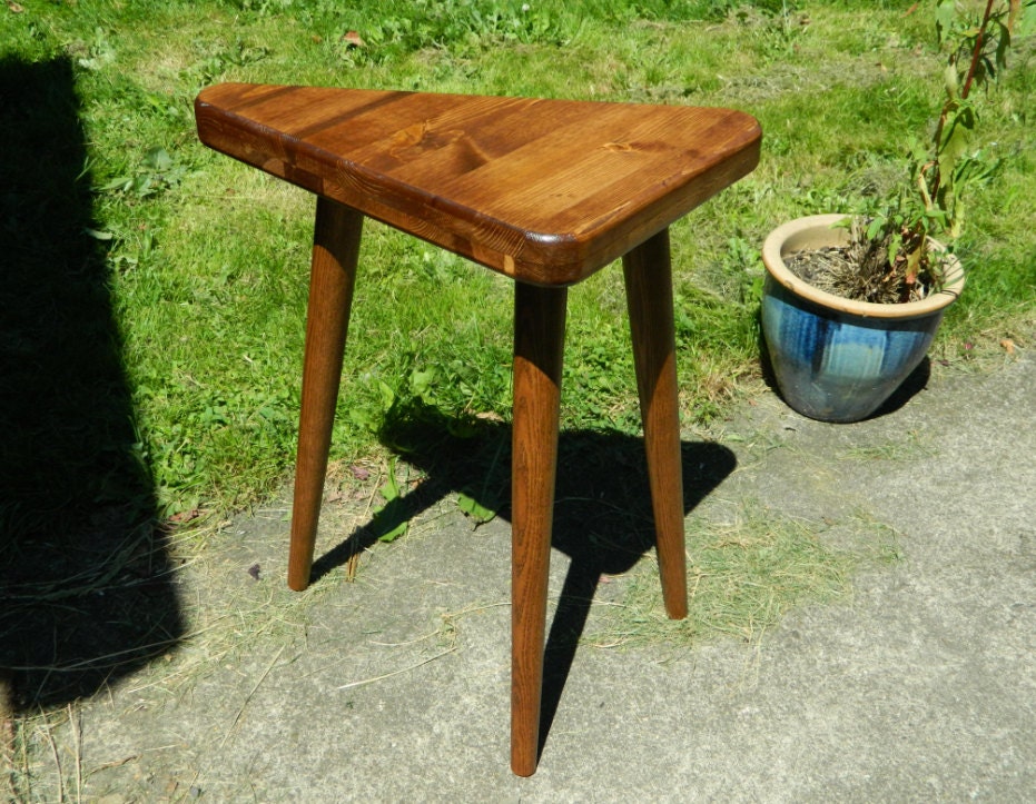 Mid Century Inspired Triangle Side Table