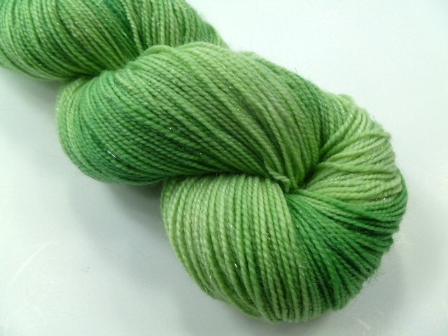 Hand Dyed Sock Weight Stardust Yarn: Lettuce Knit, Merino/Nylon/Stellina 438 yds
