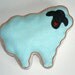 Lamb Pillow Light Blue and Gray