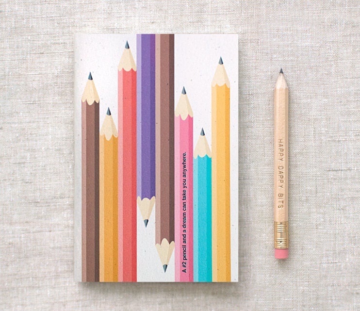 Pencil Mini Journal & Pencil Set - Stocking Stuffer - A Pencil and a Dream