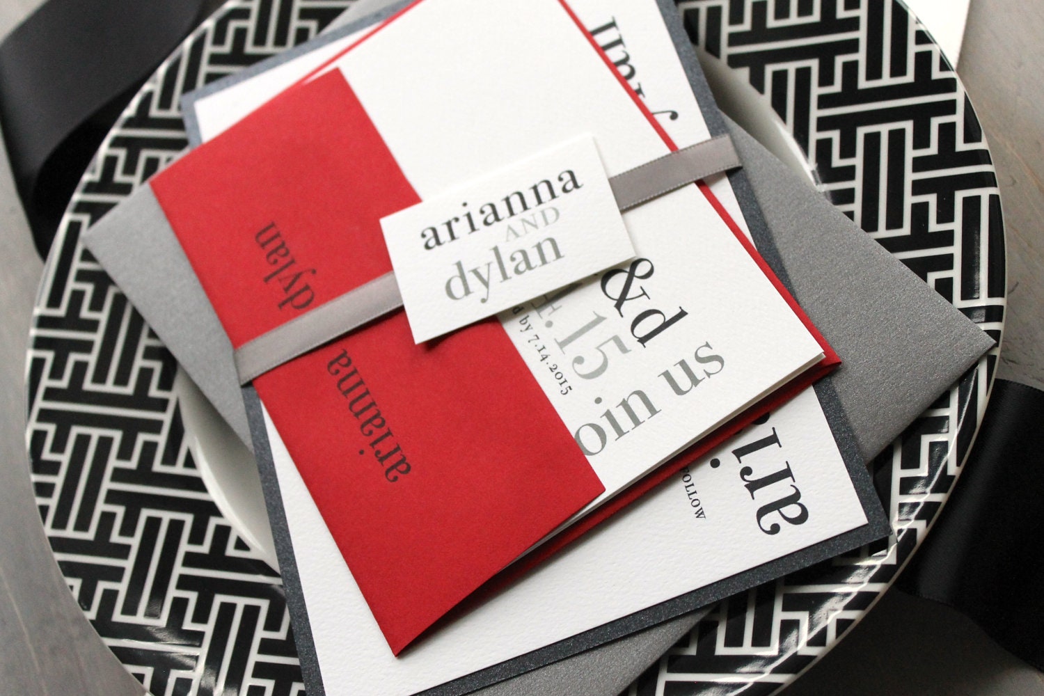 Urban Elegance - Chic, Modern Wedding Invitations With Black, Gray - Purchase to Start the Ordering Process