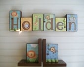 Name Blocks . Nursery Name Blocks . Nursery Decor . Baby Letter Blocks . Wood Name Blocks . Bedding