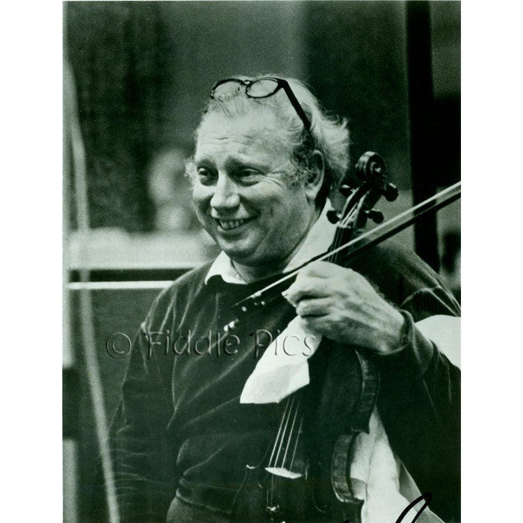 Autographed Isaac Stern Photo / Black and White Photograph / Classical Violinist Autograph