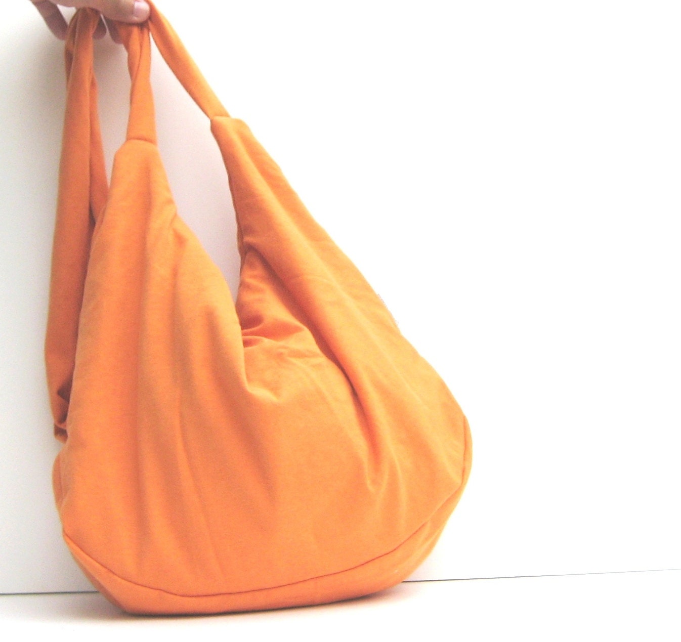 Large Purse. Hobo Bag. Slouch Bag. Cross Body Hip Bag. Hipster Purse. Spring Line Summer Fashion Tangerine Pumpkin Orange.