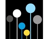 SALE - Geometric Art - 8x10 Print - Modern Decor - Yellow, Gray, Black, Blue, Gunmetal