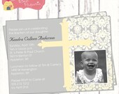 Classic Girls Custom Baptism Photo Invitation - Choose Your Colors - Printable File Il_170x135