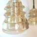 RESERVED WITH HOLES for cord Set of 3 Clear Antique Insulators