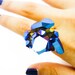 Cobalt Blue Druzy Ring Titanium Quartz Rainbow Crystal Aura Cluster