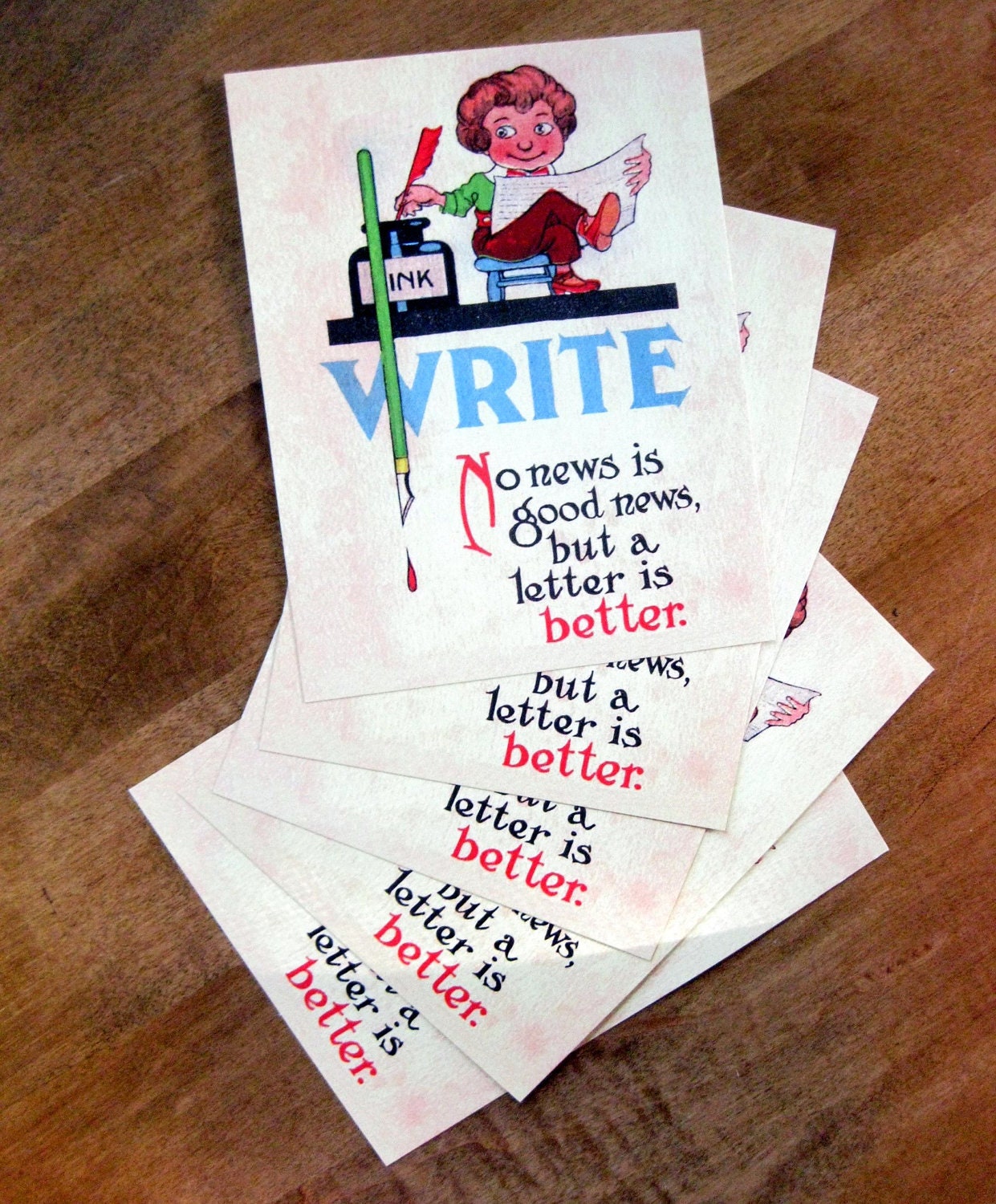 WRITE: A Letter is Better postcard set, pack of 5