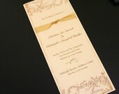 Wedding Program Book, Flowers and Flourish, Vintage, French Wedding, Order of Service, Romantic, Marie Antoinette, Unique, Color Options