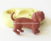 Dachshund dog mold 867 - silicone mold, craft mold, porcelain mold, jewelry mold, food mold, pop up mold, clays mold, flexible mold
