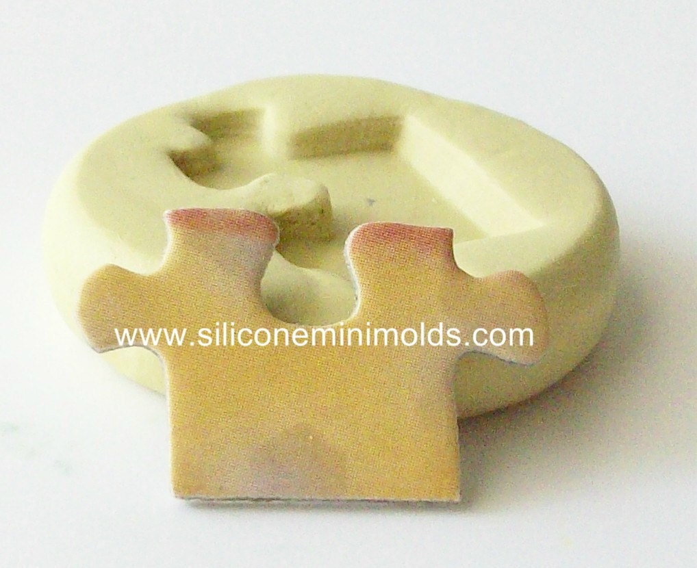 Puzzle piece mold 681 - silicone  mold, craft mold, porcelain mold, jewelry mold, food mold, pop up mold, clays mold, flexible mold