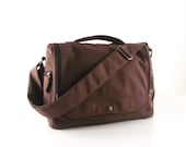 Messenger bag / laptop / men / dark brown/ canvas messenger bag / shoulder bag / handbag / Wich