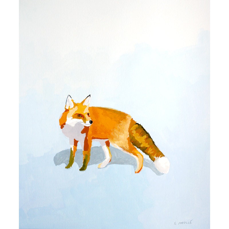 animal painting - original art - "Fox 1"